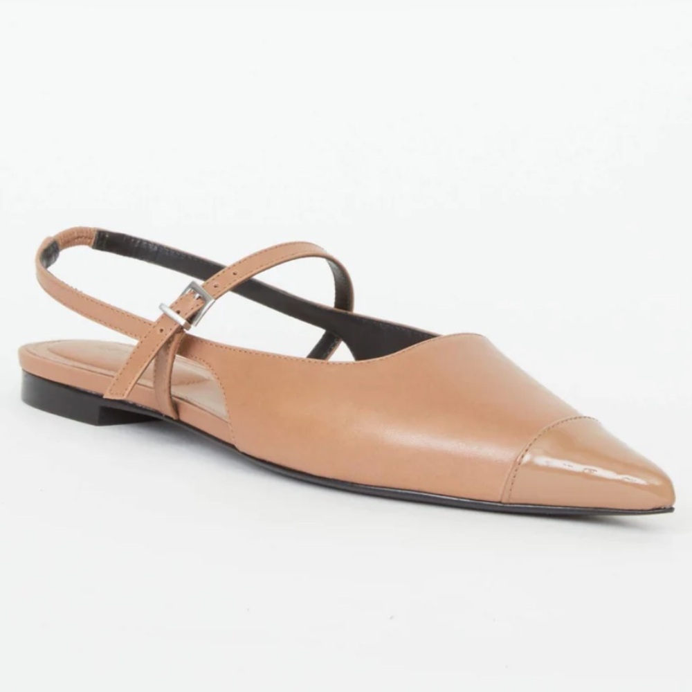 NEW Jonathan Simkhai ADA LEATHER MINI BUCKLE FLATS